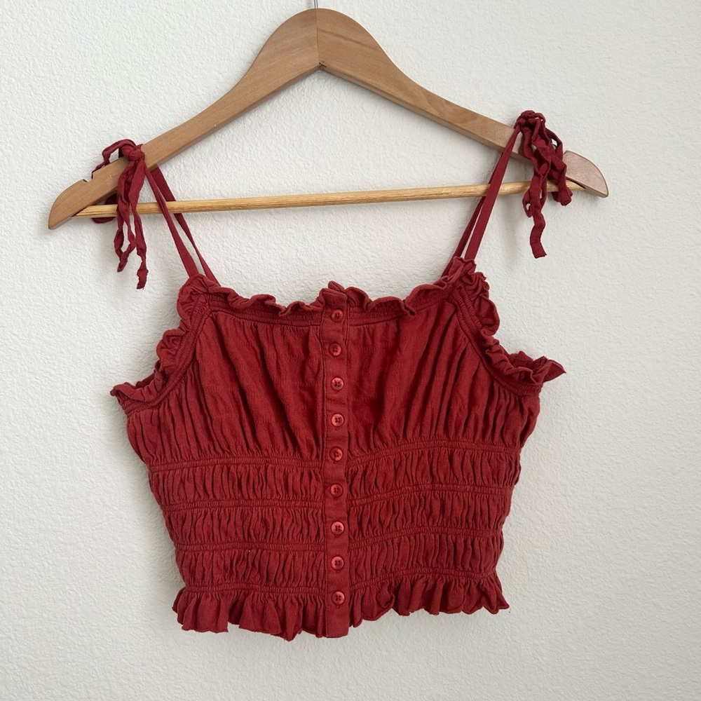 Urban Outfitters Button Down Smocked Tank Top - Large
